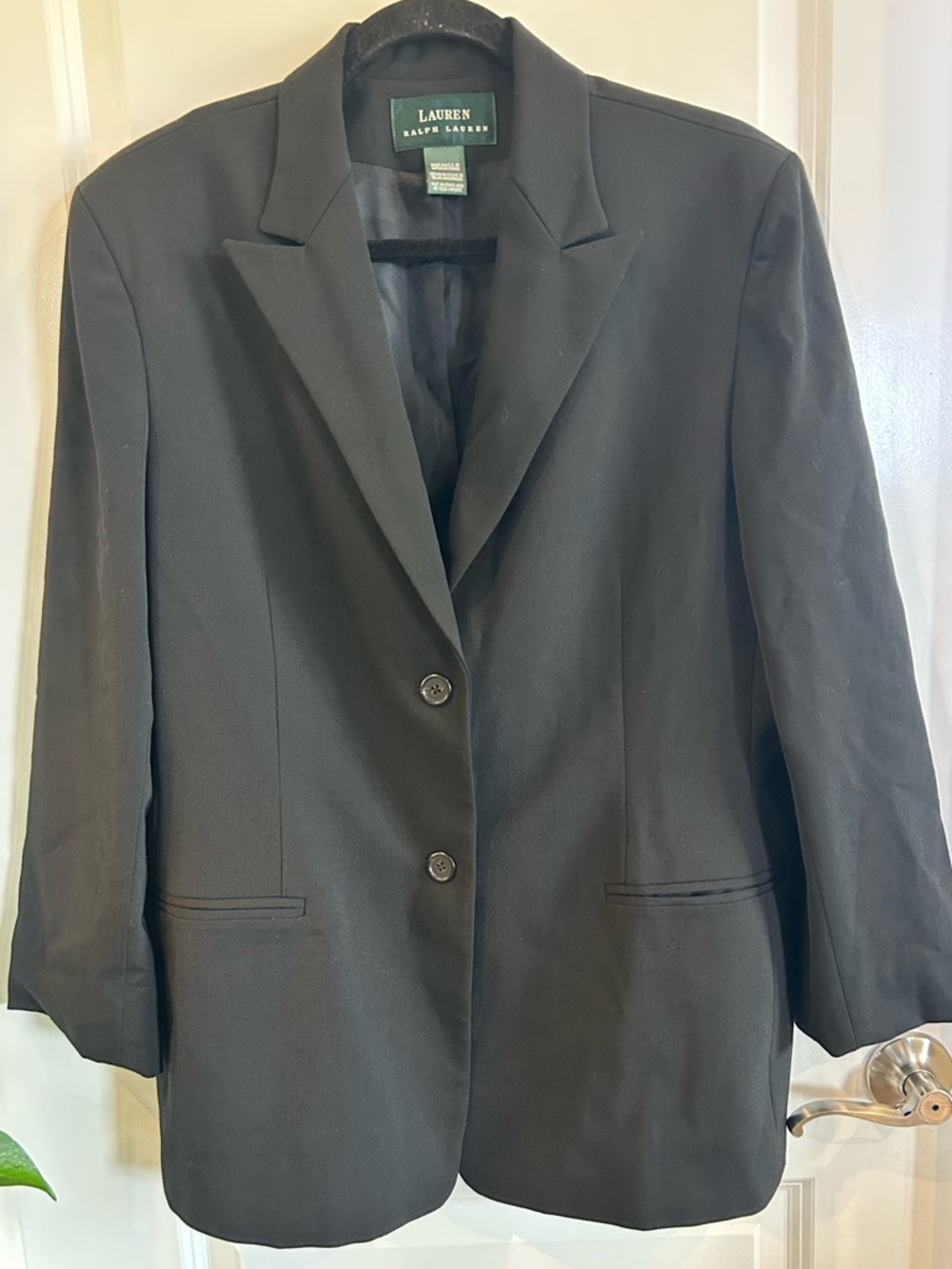 Lauren Ralph Lauren Black‎ Women's Single-Breasted 2 Button Blazer Size Large